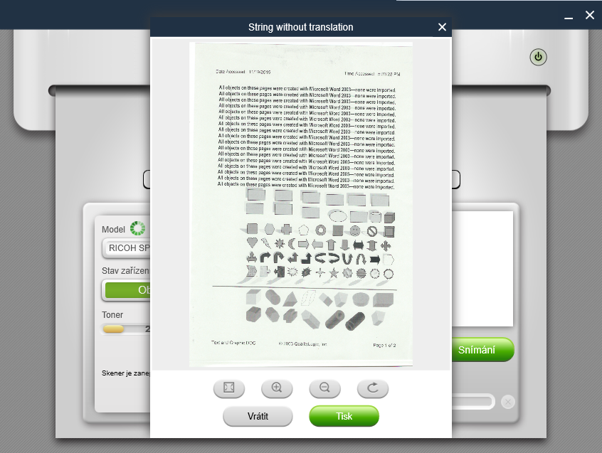 3. Po dokončení skenování můžete naskenovaný obrázek ověřit na stránce Skenování.
