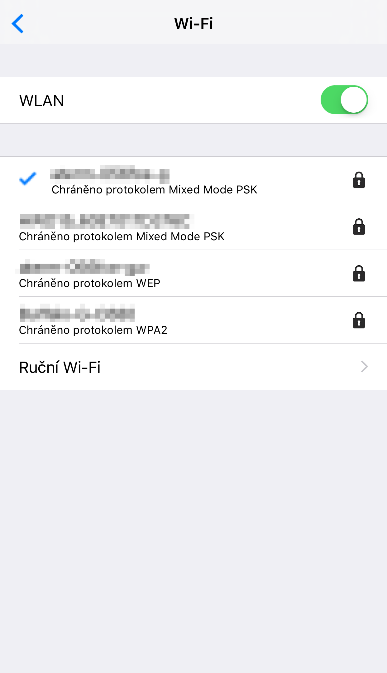 Nastavení Nastavení Wi-Fi sítě tiskárny (pouze u modelů SP 150w a SP 150SUw) 1. Na stránce Nastavení klepněte na možnost [Wi-Fi]. 2. Přepínáním tlačítka [WLAN] zapnete nebo vypnete síť Wi-Fi.