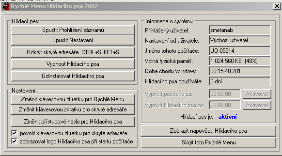 9 Bezpečnost sítě a PC - hlídací program Jednou z možností ochrany PC a sítě je využití hlídacích programů. Využití těchto programů může kolidovat s ochranou soukromí.