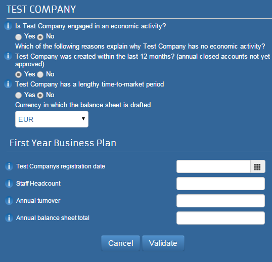 MSP s historií SME Self-assessment Questionnaire Nové MSP bez