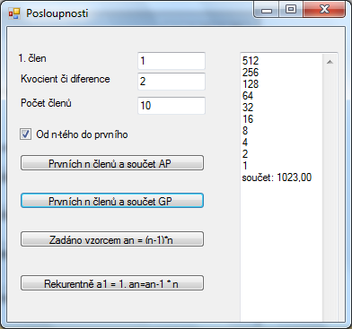 Else 2. For (int p=1; p<10; p++) X=p; 3. For (int p=1; p<10; p++) X+=p; Vysvětlete vlastními slovy: (případně uveďte příklady) Co je to v matematice posloupnost?