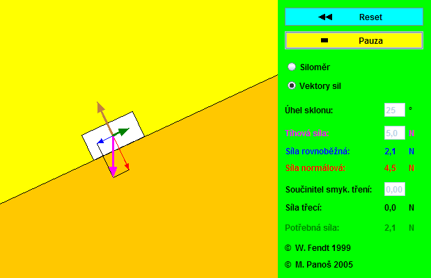 hodnot (nesmíme měnit parametry, pouze posouváme světelnou závoru), můžeme je proložit křivkou. Obr. 13.3. Applet znázorňující.