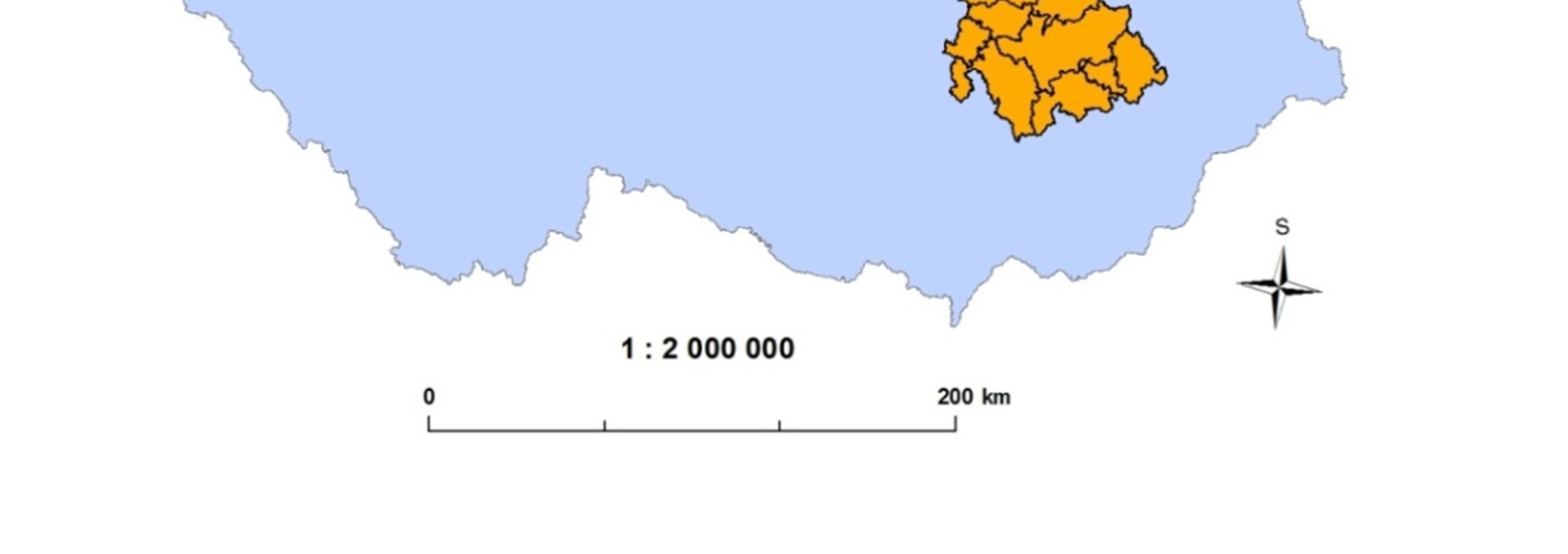 Obr. 1: Vymezení zájmového území Zdroj: ArcČR 500, ArcData, 2013, vlastní úprava v programu ArcMap 10.