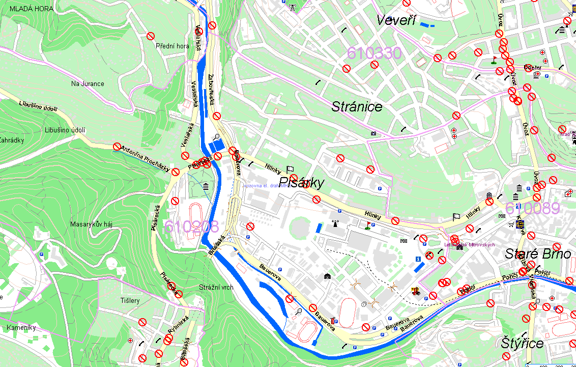 Hledání míst, kde dochází k častým DN rok 2014, 2015 V Pisárkách u