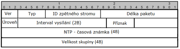 6 ROZBOR VYUŽITÍ SYNCHRONIZAČNÍHO PAKETU Struktura paketu je zobrazena na obrázku 6.1: Obr. 6.1: Struktura synchronizačního paketu Celková velikost synchronizačního paketu je 120 bitů tzn. 15 bytů.