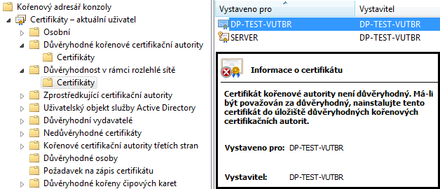 5.2 Import certifikátu do prostředí web-serveru Prvním krokem k sestavení zabezpečeného spojení je import získaného digitálního certifikátu do Internetové Informační Služby.