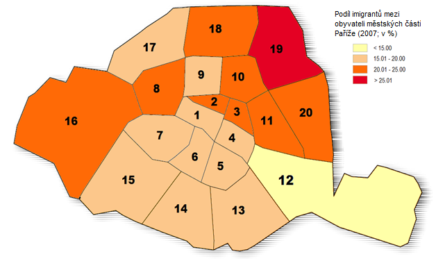 Prostorové rozmístění imigrantů v