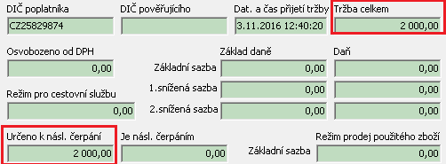 Při párvání zálhvé faktury je dklad na přijatu úplatu je vytvřen p stisku tlačítka Registrvat EET. Je i nuzvě tištěný na pkladním dkladu. Pkud je t tuzemsk d 10 tis., pak asi dstačující.