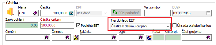 Pkladní kniha (pkladna ve které je nutné každý dklad následně zúčtvat) Při výběru sby jsu kntakty setříděny abecedně v kategriích: kntakty zvlené firmy, aktivní zaměstnanci, neaktivní zaměstnanci,