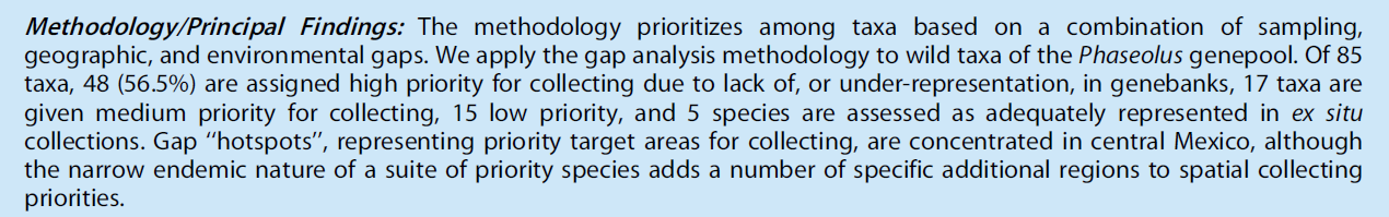 Determination of target taxa, delineation of target area and