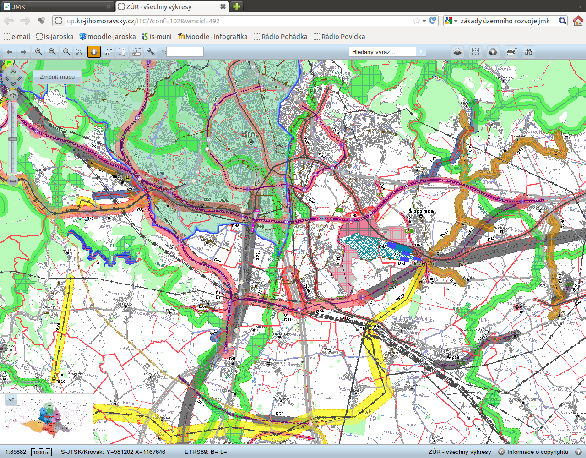 Územně plánovací podklady Zásady územního rozvoje JMK výkres ploch a koridorů