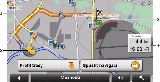 Klepněte v okně NAVIGACE na Možnosti > Nastavení > Mapa, abyste viděli, které mapy se momentálně používají.