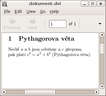 Matematická sazba Sázení matematických výrazů patří k nejsilnějším stránkám LaTeXu.