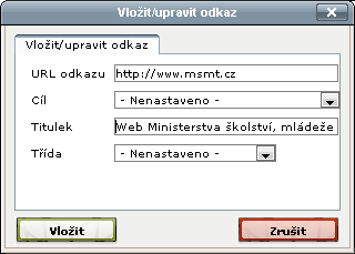 Jak vložit externí odkaz Externí odkaz míří na jinou stránku na internetu. V případě, že se adresa této stránky časem změní, odkaz přestane být funkční.