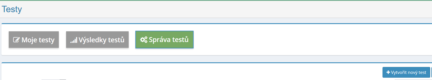 4.24 Modul testy Modul testy umožňuje vytváření online testů s různými typy testovacích otázek dle potřeby autora testu.