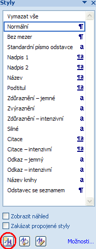 Vlastní styl Pokud si mezi nabízenými styly nevybereme, můžeme si definovat vlastní, třeba i velmi komplikovaný styl. Nejprve si naformátujte část textu tak, jak má vypadat nový styl.