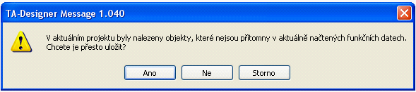 124 Pokud chcete zavřít projekt s chybou, objeví se podobný dotaz, protože při zavírání projektu je tento projekt ukládán do paměti.