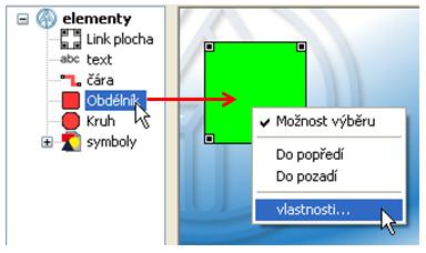 14 Vložení kruhu nebo obdélníku Z vyhledávacího stromu si můžete na kreslicí plochu stáhnout kruhy