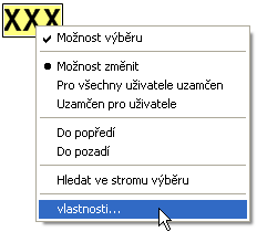 66 Automatické vlastnosti: Je-li tento výběr označen háčkem, budou zobrazeny všechny hodnoty s vlastnostmi, které jsou dané funkčními daty (výrobní nastavení).