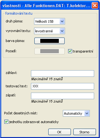 69 Dvojklikem na vybrané pole XXX, přes klik na vlastnosti nebo výběrem a stisknutím klávesy Enter, zobrazí se následující okno: V