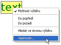 Animovaný text na straně C.M.I. S touto funkcí je možné u různých příslušných hodnot (digitálních nebo analogových) ukazovat různé texty. Příslušné hodnoty jsou označeny vlastním textem.