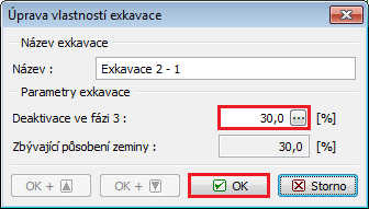 V rámu Přiřazení změníme horninu v oblasti č. 5 (na možnost prokotvené R5 ), ve které budeme uvažovat její prokotvení pomocí hydraulicky upínaných ocelových svorníků (viz obrázek).