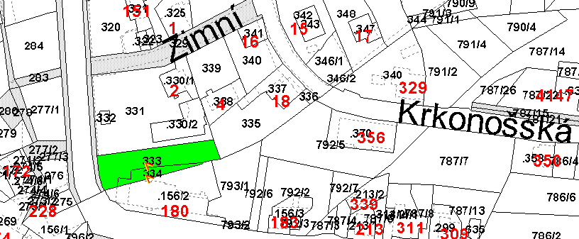 E) 22. zveřejnění záměru prodeje p.p.č. 333 o výměře 573 m 2 a p.p.č. 334 o výměře 141 m 2 obě v k.ú. Vrkoslavice O prodej těchto pozemků požádal pan Miroslav Blatník, r.