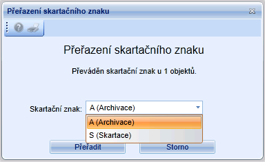 6. Skartační řízení V modulu Spisovna Skartační řízení lze provést skartační řízení dokumentů/ spisů/ archivních krabic.