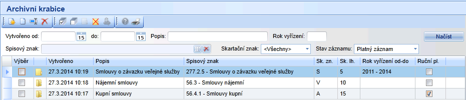 2. Převody do spisovny výběrová kritéria Do výběrových kritérií pro převod dokumentů a spisů do spisovny přibyla pro výběr spisového znaku možnost vybírat i ze zrušených či pozastavených spisových