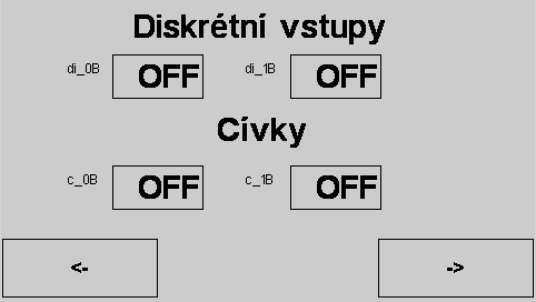 Obr. 25 Obrazovka Screen1 Legenda Číslo Význam 1 Stavy diskrétních vstupů di_0b a di_1b 3.