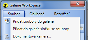 na tlačítko"přidat soubory do galerie" okna Workspace. na spodní liště 3.