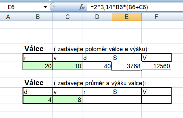 MS Excel Výpočty v MS Excel lze provádět přímo napsáním vzorce do buňky nebo použitím některé