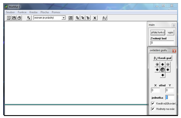 2. MatMat Jedná se o program, který je volně šiřitelný. Pomocí tohoto programu lze jednoduše znázornit funkce jedné proměnné.