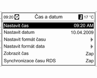 Přístroje a ovládací prvky 69 Pokud venkovní teplota klesne na 3 C, na informačním centru řidiče s vyšší úrovní displeje nebo kombinovaným displejem vyšší úrovně se zobrazí výstražná zpráva.