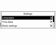 Přístroje a ovládací prvky 95 Otáčením a stisknutím multifunkčního ovladače lze vybrat následující nastavení: Sport mode settings (Nastavení sportovního režimu) Languages (Jazyky) Time Date (Čas