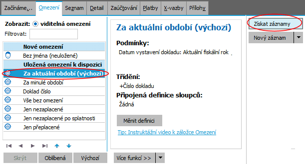 existující definice omezení (a tím ji přepsat) nebo si jej uložit jako novou další uloženou definici omezení.