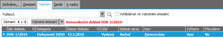 Následně program nabídne vystavený dokument rovnou zobrazit v agendě Dokumenty. Toho využijeme, jelikož si vystavený ISDOC dokument rovnou zpracujeme = odešleme ho e-mailem odběrateli.