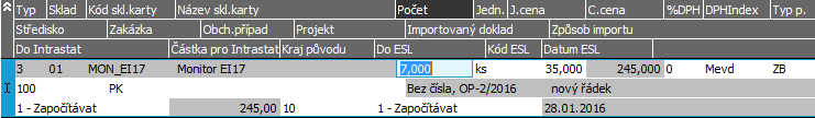 dialogu "Zúčtování zálohového listu ZLV-2/2016" označíme možnost Volitelná částka a doplníme hodnotu 350 EUR: V našem případě je zálohový list zcela zaplacen a dosud nebyl ani částečně zúčtován,