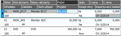 4.33 PŘÍJEM NA SKLAD - TUZEMSKÝ OBCHOD, ZADÁNÍ VÝDAJŮ POŘÍZENÍ Dodavatel dodal objednané monitory dle OV-3/2016, kterou jsme si vystavili v kap.