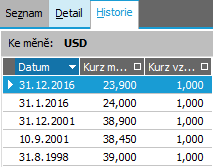 7.4 KURZY CIZÍCH MĚN KE DNI UZÁVĚRKY Abychom mohli provést ocenění bankovních účtů, pokladen a fakturačních dokladů v cizí měně ke dni uzávěrky, je třeba zadat správný kurz k tomuto datu.