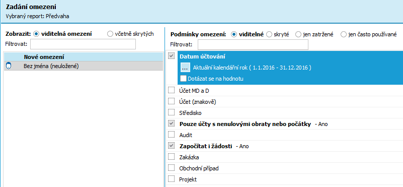 Veškeré přehledy nutné a obvykle pořizované k účetní uzávěrce, jako je např. Předvaha, Rozvaha, Výsledovka apod., naleznete buď v agendě Účetní reporty nebo v agendě Účetní výkazy.