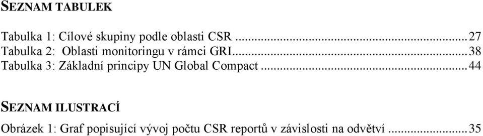 .. 38 Tabulka 3: Základní principy UN Global Compact.