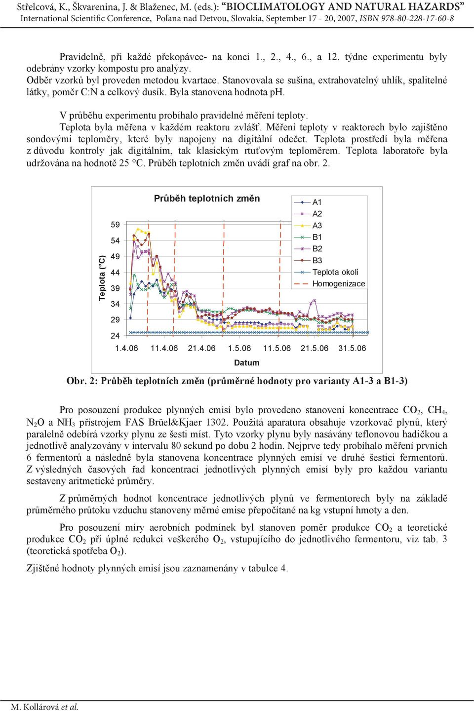 Teplota byla m ena v každém reaktoru zvláš. M ení teploty v reaktorech bylo zajišt no sondovými teplom ry, které byly napojeny na digitální ode et.