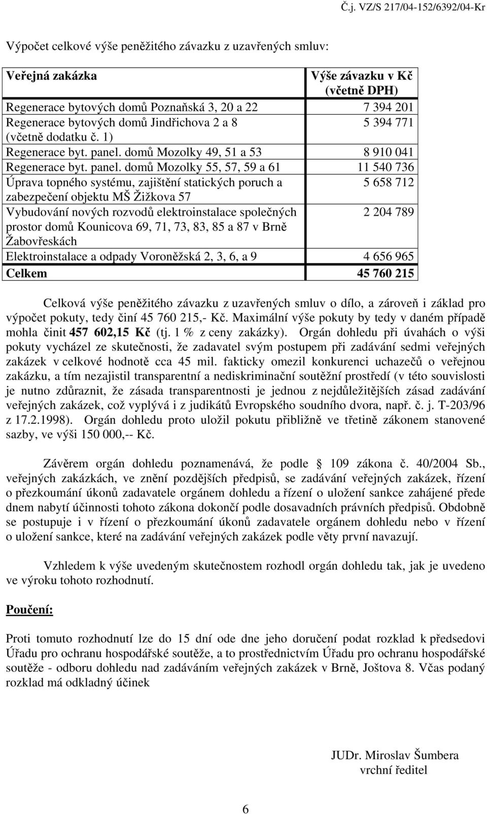 domů Mozolky 49, 51 a 53 8 910 041 Regenerace byt. panel.