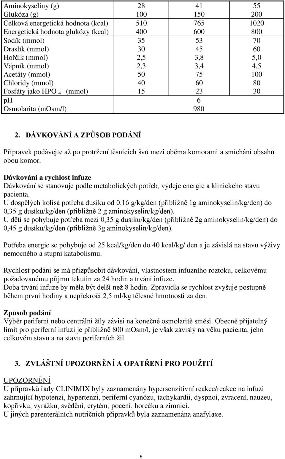 DÁVKOVÁNÍ A ZPŮSOB PODÁNÍ Přípravek podávejte až po protržení těsnících švů mezi oběma komorami a smíchání obsahů obou komor.