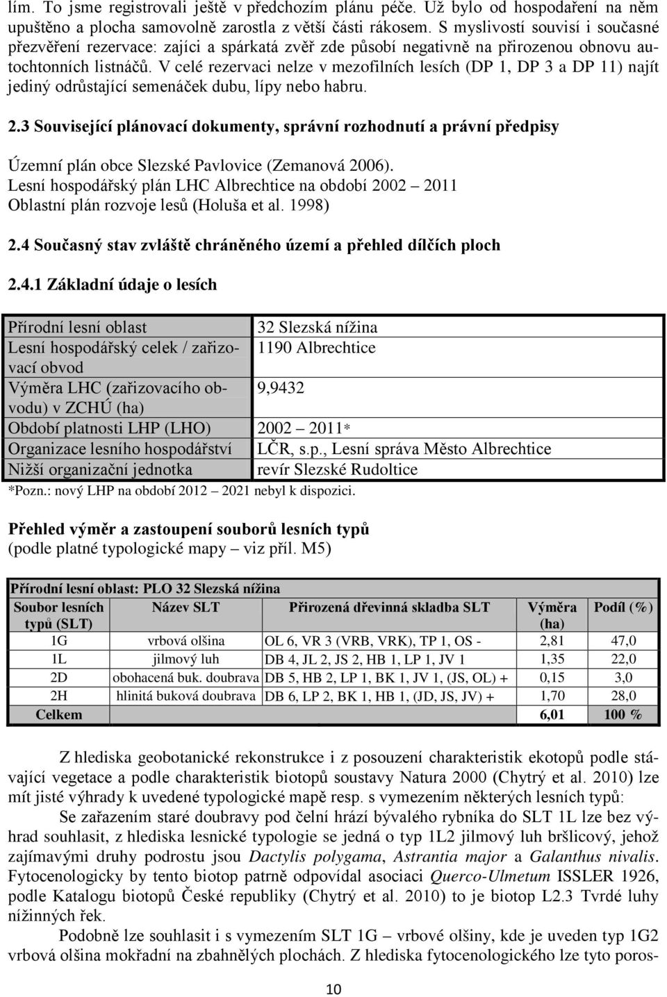 V celé rezervaci nelze v mezofilních lesích (DP 1, DP 3 a DP 11) najít jediný odrůstající semenáček dubu, lípy nebo habru. 2.