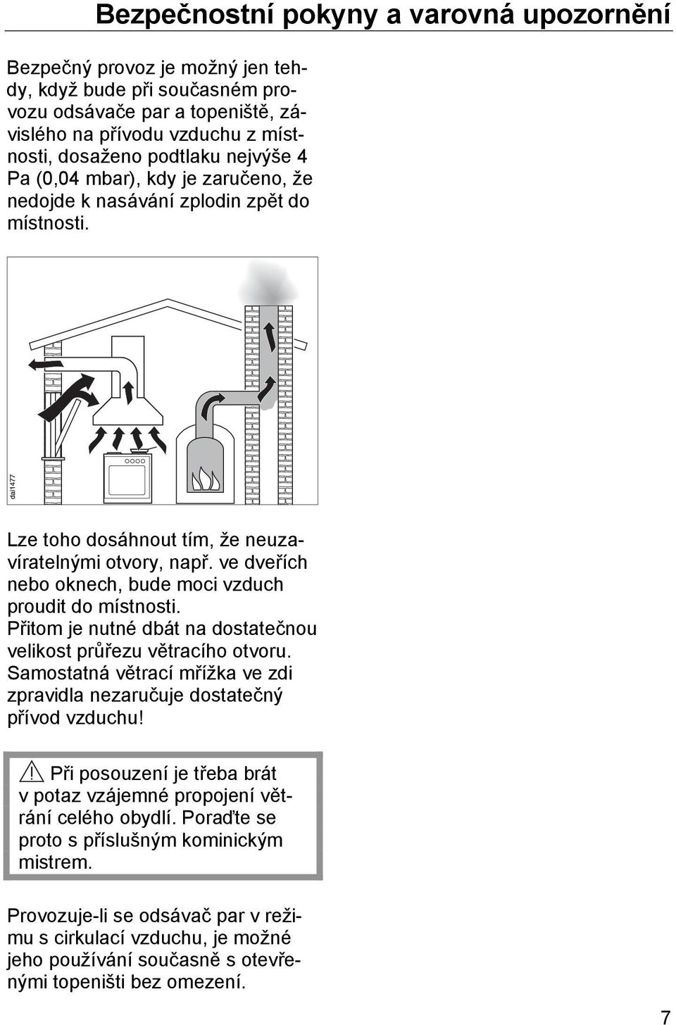 ve dveřích nebo oknech, bude moci vzduch proudit do místnosti. Přitom je nutné dbát na dostatečnou velikost průřezu větracího otvoru.