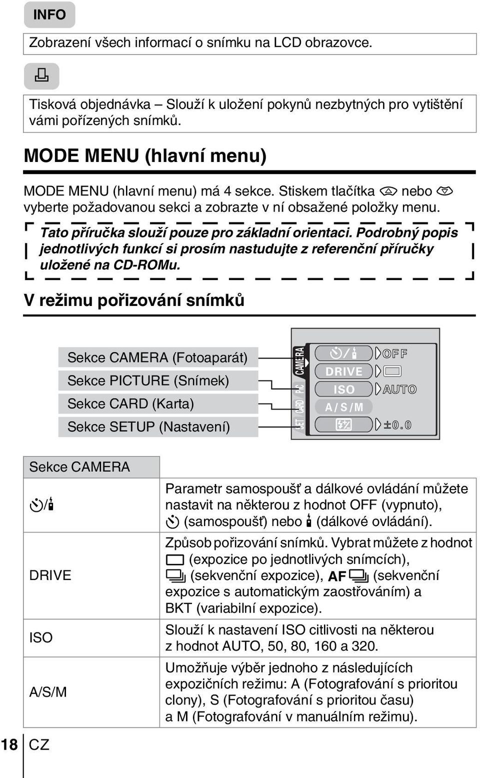 Tato pfiíruãka slouïí pouze pro základní orientaci. Podrobn popis jednotliv ch funkcí si prosím nastudujte z referenãní pfiíruãky uloïené na CD-ROMu.