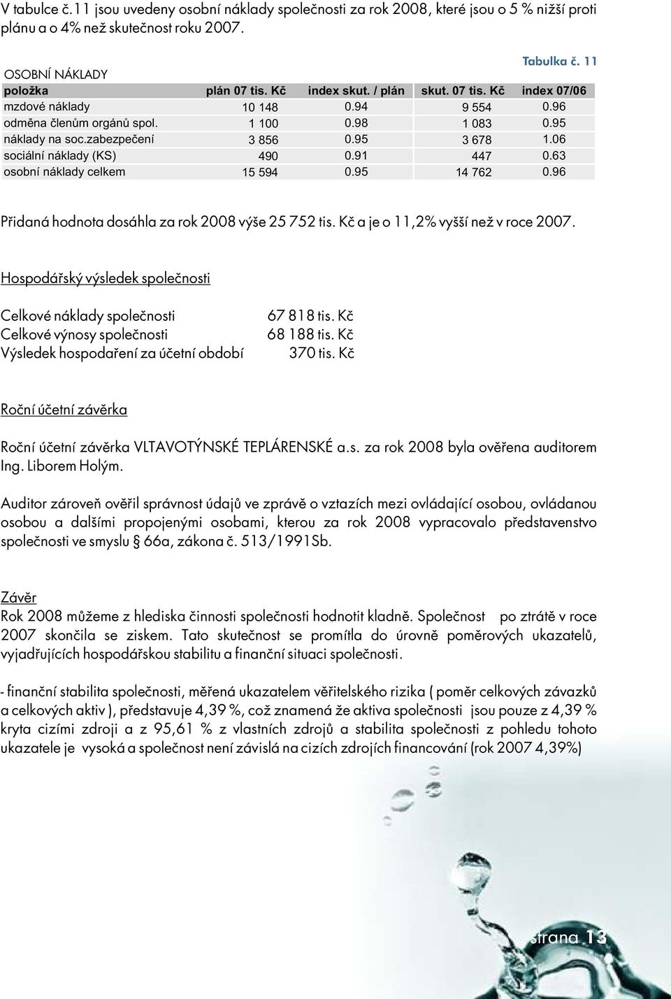 06 sociální náklady (KS) 490 0.91 447 0.63 osobní náklady celkem 15 594 0.95 14 762 0.96 Přidanáhodnotadosáhlazarok208výš e25752tis.kč ajeo1,2%vyš š ínež vroce207.