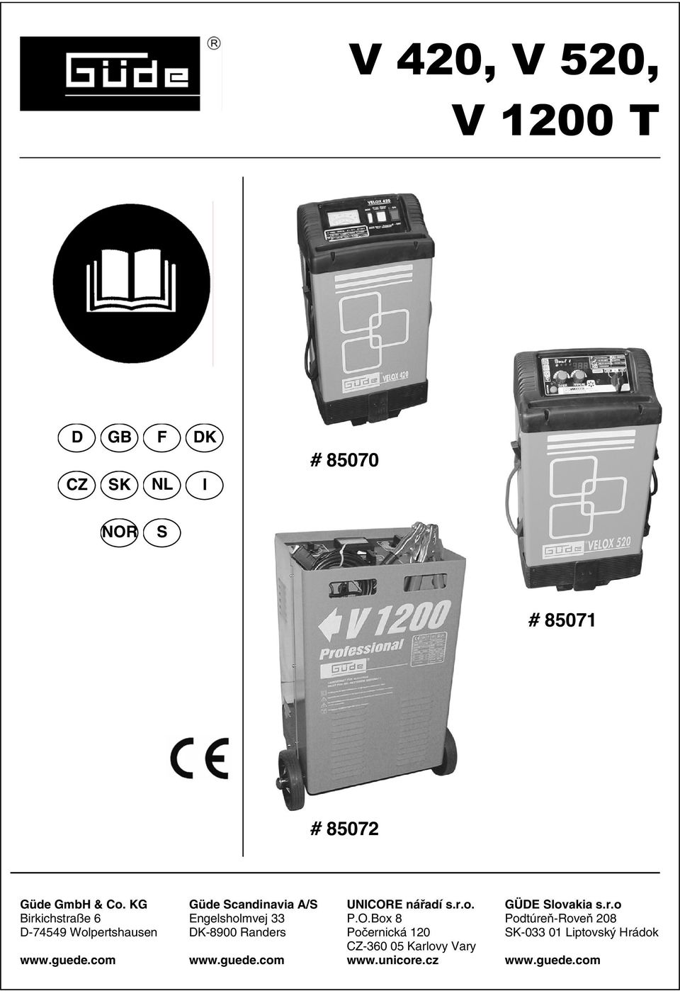 com Güde Scandinavia A/S Engelsholmvej 33 DK-8900 Randers www.guede.com UNICORE nářadí s.r.o. P.